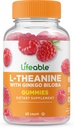 Livbar L Theanine med Ginkgo Biloba - Great Tasting Natural Flavor Gummy Supplement Vitaminer - Ikke-GMO Glutenfri Vegan Chewable - å hjelpe deg med å fokusere og slappe av - for voksne kvinner - 60 Gummies