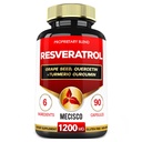 Trans Resveratrol Supplement med Grape Seed, Melk Thistle og mer - Resveratrol - 6 Herbal Støtter for immunsystem, hjerte helse, Kroppshåndtering - 90 Kapsler