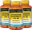 Mason Natural Kalium Gluconate 595 mg, 300 dagers forsyning, 100 tabletter (pakke med 3)