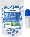 XPRS Nutra Størrelse 1 tomme kapsler - 500 greve tomme gelatinkapsler - Pill DIY Capsule Fylling - ren bovine piller Gel Caps for Do-It-Selv Supplements (blå/hvite)