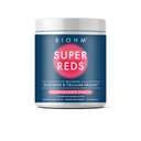 BIOHM Super Røde, Beet Root Powder Antioksidant Beets og Smoothie Mix med Tart Cherry Extract og 19 røde hele matpakker pakket med prebiotika og probiotika, ikke-GMO, rød Berry Flavor (30 serveringer)
