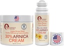 Arnica Cream & Arnica Gel Roll-On 2PK for Bruising og Svømming, Soothe Sore Muskler & Joints med vitamin K, 30% Arnica Montana, Hyaluronsyre & L-Arginine