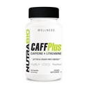 NutraBio CaffPlus, Dual Source Koffein med teanin for sunn energi Boost - 60 Grønnsaker Kapsler