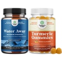 Bundle av vann borte flytende bevaring med Dandelion Leaf Ekstrakt & grønn te for blomstring relief og gurkemeie gummier for voksne fersken flavor - gurkemeie curcumin med svart pepper ekstrakt og ginger