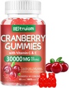 Cranberry Gummies Urinal Tract Helse for kvinner og menn, 50X Konsentrasjon Extrac, Vitamin C & E, Cranberry Gummies for kvinner med Hibiscus å støtte immune, 60 teller
