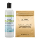 PURE ORIGINAL INGREDIENTS Hyaluronsyre og grønnsaker Glycerin Bundle, forskjellige størrelser, matkvalitet, Oderless