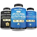 Nutrivein Premium Shilajit Kapsler, Liposomal Glutathione Supplement, & Berberin Supplement Bundle: Berberine, Glutathione, & Shilajit Kapsler for menn og kvinner - Metabolisme, Vitalitet, & Balance