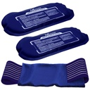 Reusable varme og kalde ispakker for skadedyr (3-Piece sett), leddsmerter, muskelsorg og kroppsbetennelse - Reusable Gel Wraps - Justerbare og fleksible for kne, rygg, skulder, armer og ben