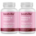 BESTVITE Choline Inositol 500mg (240 vegetariske kapsler) (120 x 2) - Ingen stearates - Ingen dikalciumfosfat - Ingen fyllstoffer - Vegan - Ikke GMO - Glutenfri