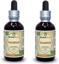 Valerian (Valeriana officinalis) Tinktur, organisk tørket rot flytende ekstrakt (merkenavn: HerbalTerra, stolt laget i USA) 2x2 fl.oz (2x60 ml)