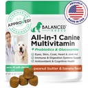 Balansert avl All-in-1 Hunde vitaminer Kosttilskudd laget i USA Vet-Pharmacist Godkjent hund Multivitamin Probiotika Glucosamine Chondroitin Hunder Salmon Olje Koat Immune Senior Hunde Supplement NonGMO