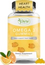 Ren av naturen Omega 3 Gummies for voksne og barn, Omega 3 fettsyre kosttilskudd med Omega 3 6 9 for sirkulatorisk støtte, ingen fiskeolje orange flavor Omega Gummies, 60 dagers forsyning (60 tall)