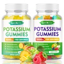 Kalium Citrat Gummies 1000mg, høy potens Kalium Supplement Gummies for voksne kvinner og menn, Kalium Gummies støtte ben krummer og muskel helse, Pineapple & Blandet frukt flavor