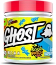 GHOST BCAA Powder Aminosyrer Supplement, Sour Patch Kids Blå bringebær - 30 Serveringer - Sukkerfri Intra, Post & Pre Trening Amino pulver og gjenoppretting drikke, 7G BCAA
