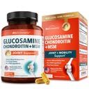 Glucosamine Chondroitin MSM Joint Support Supplement - kollagen Peptider, Turmeric og Ginger, Hyaluronsyre, Glucosamine Chondroitin Sulfate for felles komfort - Glutenfri, ikke GMO, 180 kapsler