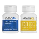 OmegaXL felles støtte Supplement - 60 Softgels & vitaminXL D3 høy potens daglig vitamin D 5000 IU 125mcg immunstøtte Supplement (30 Softgels) - 2 Pakke