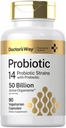 Doctor's Way Probiotic Supplement | 50 milliarder aktive organismer | 90 kapsler | 14 Strains med prebiotiske | for menn og kvinner | Vegetarisk, ikke-GMO, Glutenfri