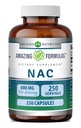 Amazing Formler NAC (N-Acetyl-L-Cysteine) Supplement | 600 Mg per servering | 250 Kapsler | Ikke-GMO | Glutenfri | laget i USA