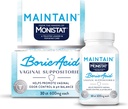 fra skaperne av Monistat, opprettholde Boric Acid Suppositories for kvinner, Fragrance-fri sett for Vaginal Odor kontroll og pH-balanse uten irritation, 30 greve