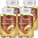 Ubiquinol CoQ10 600 MG Softgels med Omega-3 & Shilajit & PQQ, Avansert Dual-Delivery Coenzyme-Q10, Active CoQ10 Ubiquinol Supplement for fertilitet, Antioksidant, hjerte, hjerne og energi, 240 Serveringer