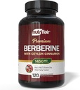 NutriFlair Berberine med ceylon kanel 1450mg Supplement - 120 kapsler høy styrke formel med berberine HCl & organisk ceylon kanel | ikke-GMO, vegansk, glutenfri