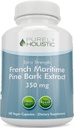 Rent Holistisk Pine Bark Extract 350mg 180 Vegan Kapsler 95% Proanthocyanidins - Fransk Maritime Pine Bark Extract - Ikke GMO & Pesticid Free Antioksidant Supplement