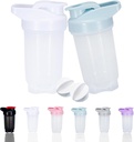 Shaker Flaske Protein Shakes Cup og 10-Ounce / 300ML Shaker-Bottle med Whisk Balls, Protein Shakers Flasker Set, Ikke-BPA plast (hvit + blå(2PCS))