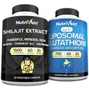 Nutrivein Premium Shilajit Kapsler & Liposomal Glutation Supplement Bundle: Høyabsorpsjon Glutation Liposomal & Shilajit Kapsler for menn og kvinner - Liver, Detox, & Vitalitet