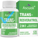 Sublingual Trans-Resveratrol renhet 99%, 3-i-1 Advanced Formula Resveratrol Supplement for Boost NAD+, Immun & Energi støtte, Anti-Aging, Hud og generell helse, 120 Lozenge (120-dagers forsyning)