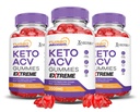 (3 Pack) Turbo Rippet Keto ACV Gummies Extreme 2000MG Turbo Rippet Keto Gummies Apple Cider Vinegar Formulert med Pomegranate Beet Juice pulver B12 Vegansk Ikke GMO 180 Gummys