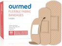 Fleksibel stoff klebrig Bandages,60 greve, Latex gratis førstehjelp bandage med ikke-stick pad for sår omsorg, kutt, Scrapes, Blister, sorterte størrelser