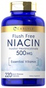 Carlyle Niacin Flush Free 500 mg | 220 kapsler | Ikke-GMO og glutenfri essensiell vitamin