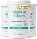 ALGAECAL kollagen - 4 klinisk støttede peptider VERISOL®, FORTIGEL®, UC-II®, FORTIBONE®, Anti-Aging Hydrolysert kollagenpulver, 3 pakker, laget i USA