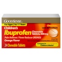 GoodSense Barnes Ibuprofen Chewable Tabletter, 100 mg, 24 greve, smertestillende og feberreduser (NSAID), midlertidig reduserer feber og lindrer mindre smerter og smerte