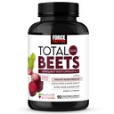 Force Factor Total Beets Blood Pressure Support Beet Root Capsules, 1800mg Organic Beet Root Powder Beet Supplement med Hawthorn Berry å støtte sirkulasjon og blodstrøm, 90 Grønnsaker Kapsler