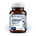 Metagenis vitamin D3 + K - for Artery Helse, Immunstøtte, Bein og hjerte Helse * - Vitamin D med MK-7 (Vitamin K2) - Ikke-GMO - Glutenfri - 60 Softgels - 5000 IU