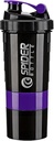 5 I 1 Protein Shaker flaske - Profesjonell serie Shaker flaske for proteinshakes og pre trening gym flaske, med pulver lagring, Pill skuffe,Mixing Ball,Shakes Cup (purple)