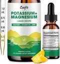 Kalium magnesiumglykinat Supplement-høy absorpsjon Magnesium kompleks flytende dråpe med kalsium, kalsium, vitamin D3 og sink for søvn,Leg kramper, muskler og energi, sukkerfri og vegan 2 fl Oz