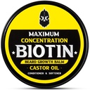 Beard Balm, maksimal konsentrasjon BIOTIN, med Castor Olje og Argan & Jojoba oljer, fremmer beard vekst, stiler, styrker og mykere Beards & Mustaches, 2 Ounce,Sandalwood