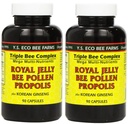 YS Eco Bee Farms, Royal Jelly Bee Pollen Propolis pluss koreansk Ginseng, 90 kapsler (2Pack)