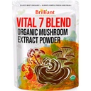 Ellie's Best 7 Mushroom Powder Extract Blend Supplement Organic 114 Servings High Potens Dobbel Ekstrakt Cordyceps, Reishi, Tyrkia Tail, Chaga, Lions Mane - 4oz