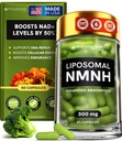 Liposomal NMNH Supplement (Dihydronotinamid Mononucleotid) - høy renhet NAD for anti aldring, energi, fokus - ren NMNH organisk 60 kapsler - 300 mg