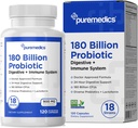 Valg Formel Probiotika 180 milliarder CFU - 18 Strains + Lactoferrin + Prebiotika - Immune, Digestiv & Gut Helse - Diarrea, Gas & Bloating - For kvinner og menn - 120ct