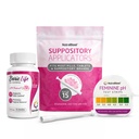 NutraBlast Borsyre Vaginal Suppositories 600mg (30mg) m/disponerbare Vaginal Suppository Applikatorer (15-Pack) og Feminin pH-teststriper 3.0-5.5 (100 Tester Roll)