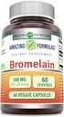 Amazing Formler Bromelain 500mg 2400 GDU, 60 Veggie Kapsler | Ikke-GMO | Glutenfri | laget i USA | Ideell for vegetarianere