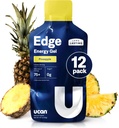 UCAN Edge Energy Gel Shots, Pineapple (12, 1.87 Ounce Packets) for løping, trening, trening, trening, trening, sykling, crossfit, sukkerfri, vegansk, og ketovennlig energi Supplement