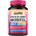 Inositol Supplement, Myo-Inositol & D-Chiro Inositol Fertilitet kosttilskudd for kvinner, 40:1 Ideell forhold, hormonbalanse og ovarian støtte, 80 Vegan Kapsler