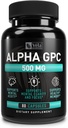 Alpha GPC 500mg Kapsler | 80 greve | støtter sunn kognitiv funksjon | støtter sunn hukommelse | Dosert for optimal biotilgjengelighet | Ikke-GMO, 3. parts testet
