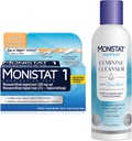 Monistat 1 dag Yeast Infeksjonsbehandling for kvinner, 1 Mikonazole Ovule Sett & ekstern Monistat Anti-Itch Cream Bundle + 10 fl oz Boric Acid Feminin Cleanser