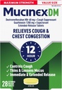 Mucinex Cough Suppressant og Forventerant, DM Maksimum styrke 12 timers tabletter, 28ct, 1200 mg Guaifenesin, lindrer bryst kongestiv, stillhet våt og tørr cough, #1 lege anbefalt OTC Forventning